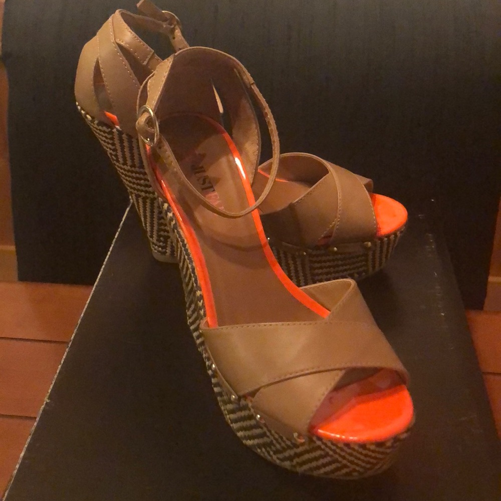 JustFab Nude wedges, Anacapri